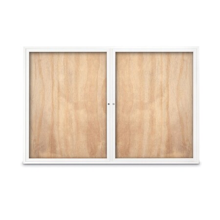 United Visual Products Slim Enclosed Corkboard, 11"x13-1/2", Black Alum Frame/Apricot UVEB1113-BLACK-APRICOT
